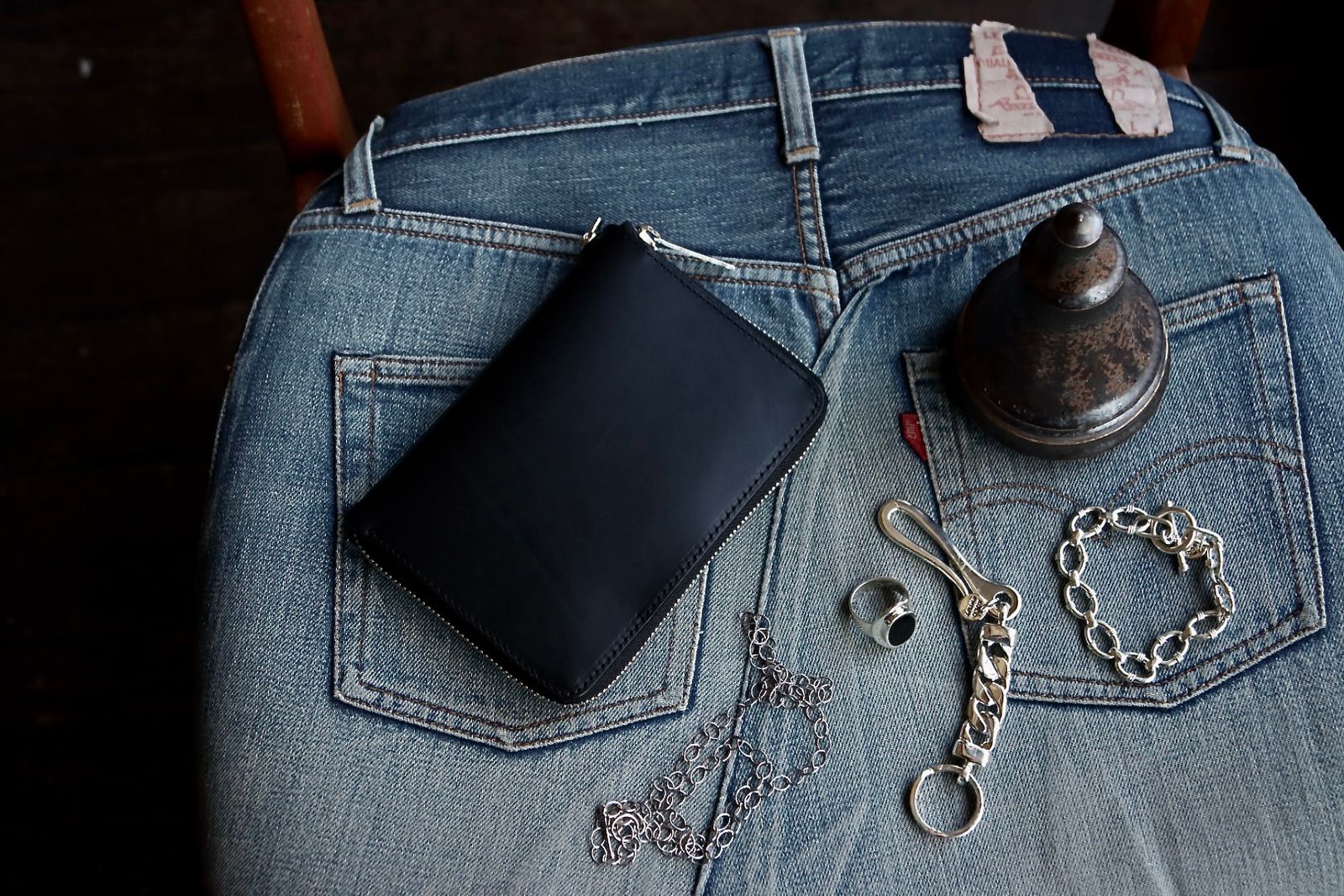 ヨウジヤマモト24SS THICK NATURAL FASTENER WALLET S(HS-A01-763-1)BLACK