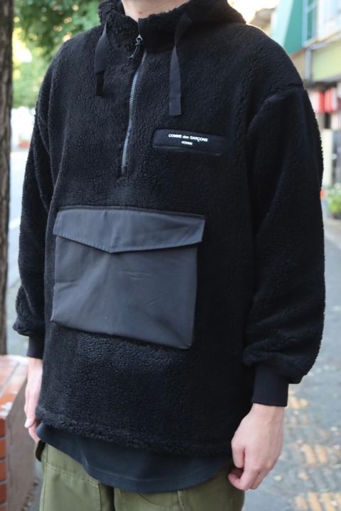COMME des GARCONS HOMME ボアフリースハーフジップパーカー style.2022.9.30