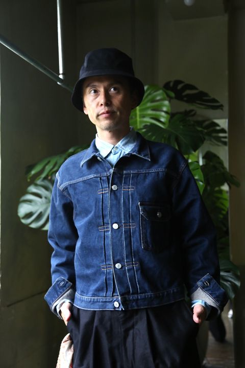 CIOTA本藍スビンコットン13.5ozデニムGジャン"ダークブルーダメージ"style.8.13.
