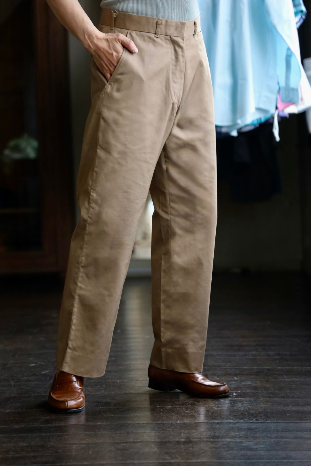 FOUNDOUR - ファウンダ 25SS TWILL PANT(015FD251015)BEIGE | mark