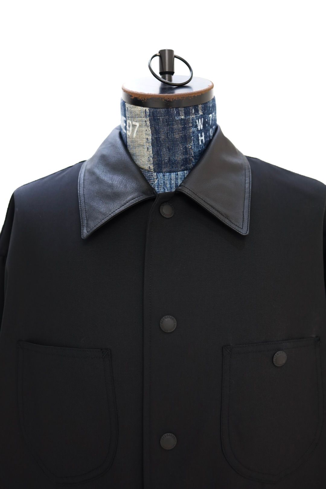 コムデギャルソンオム26SS ウールポプリン×牛革ジャケット(HQ-J004-051)BLACK☆2月6日(金)発売！