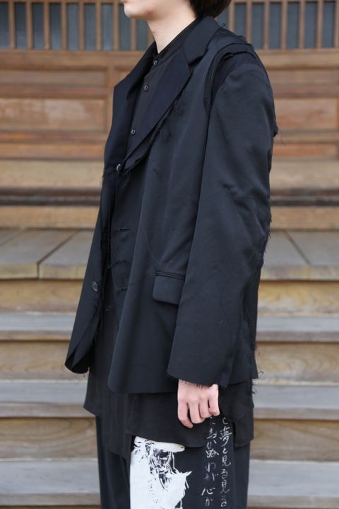 Yohji Yamamoto pour Homme 2020AW 新作 M-3BS 重ねST止レイヤードジャケット(HR-J10-802)style.2020.11.23.