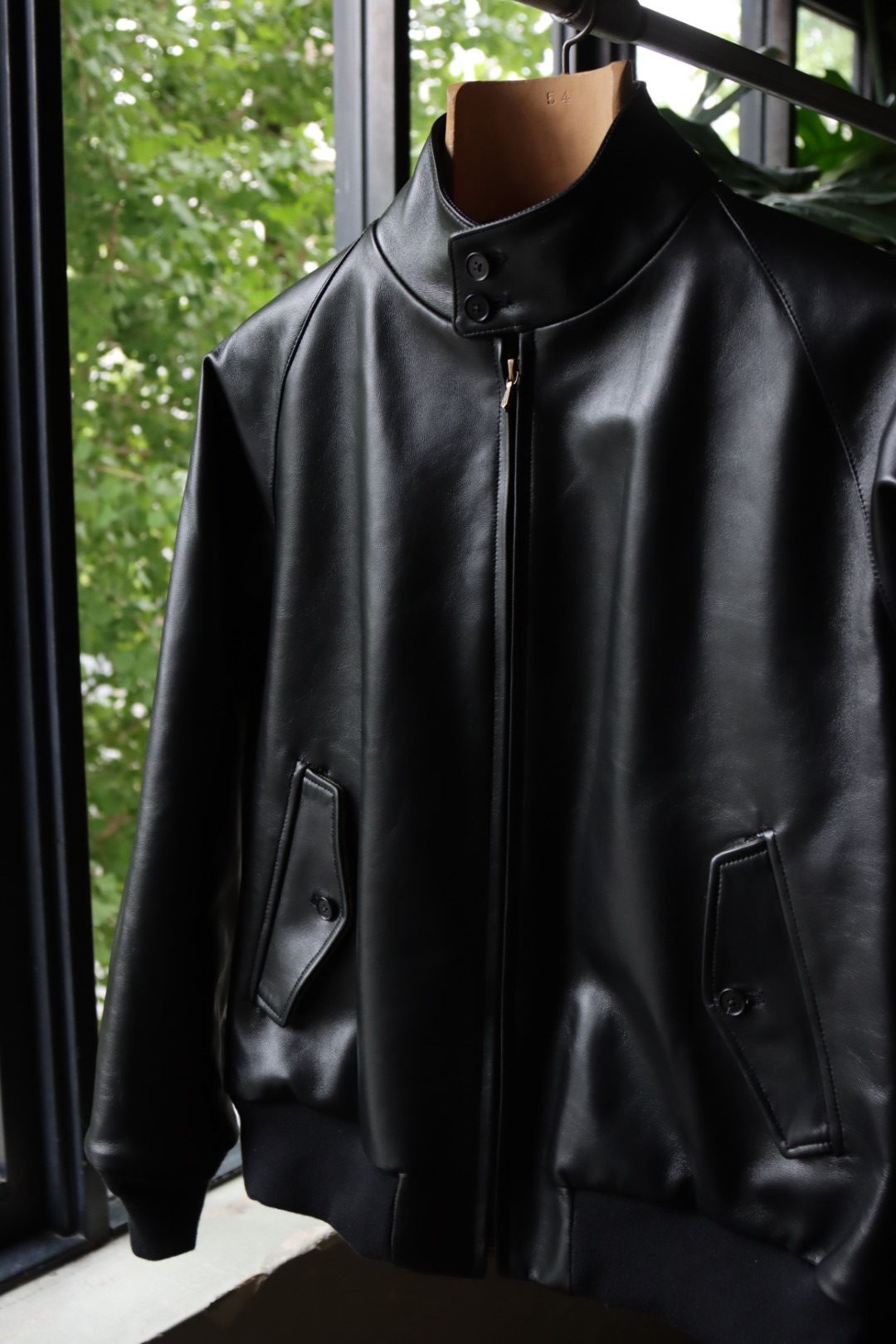 アプレッセ23AW Leather Harrington Jacket(23AAP-01-03H)BLACK☆9月16日(土)発売 - 1(S)