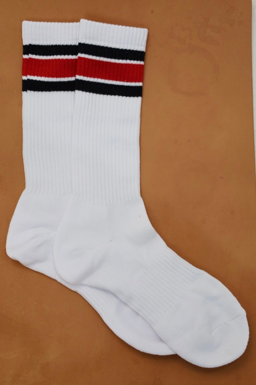 フレッシュサービスソックス 2-PACK MULTI STRIPE CREW SOCKS (FSP263-90199B)RED×BLACK☆7月11日(土)発売！