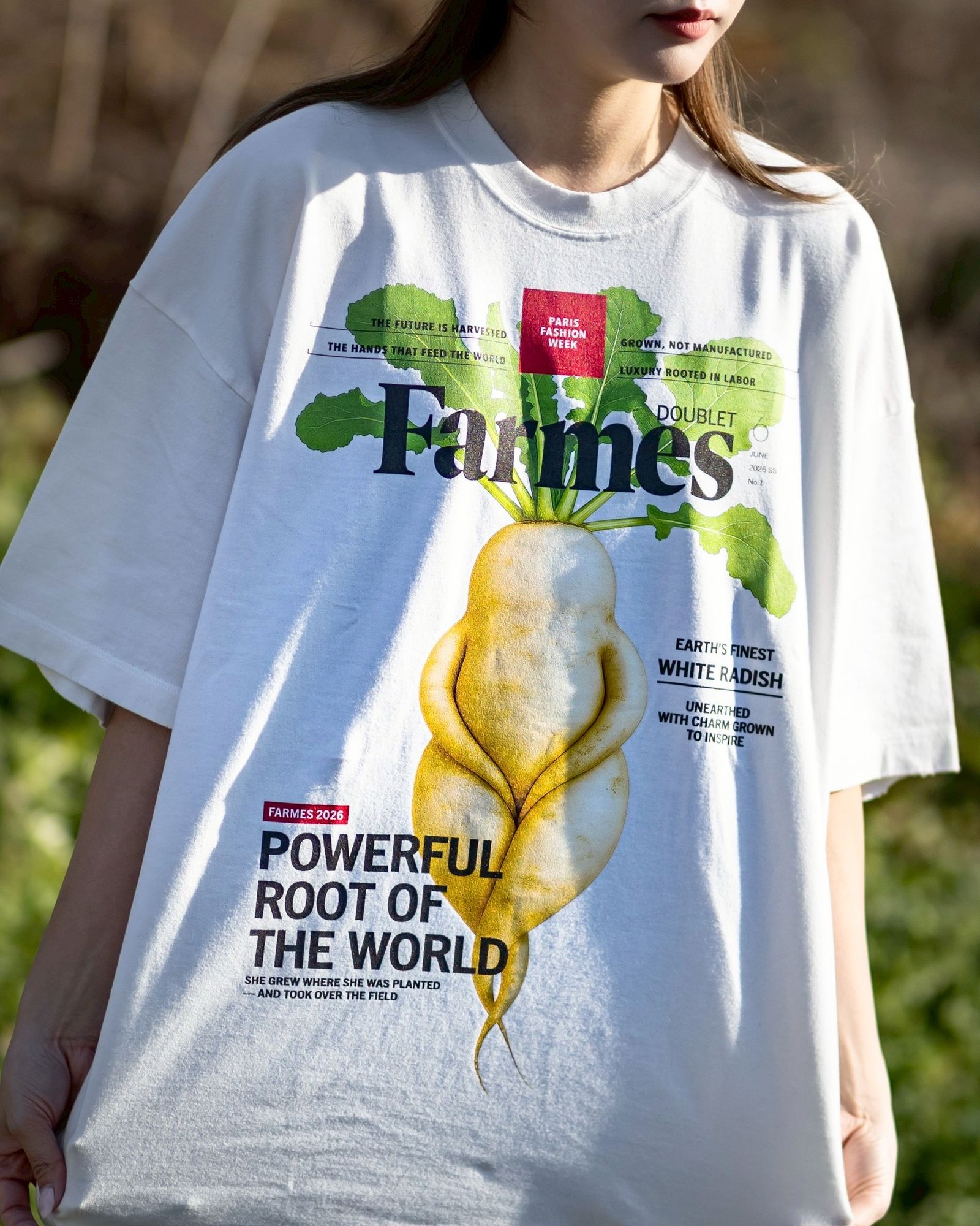 doublet ダブレット26SS FARMES MAGAZINE COVER T-SHIRT (26SS34CS430) WHITE ★1月17日(土)11:00発売！