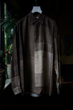 ヨーク23AW PRINTED REGULAR COLLAR SHIRT (YK23FW0558SH) CHARCOAL★7月8日(土)発売！