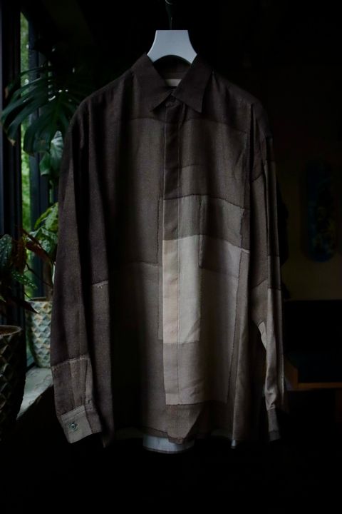 ヨーク23AW PRINTED REGULAR COLLAR SHIRT (YK23FW0558SH) CHARCOAL★7月8日(土)発売！