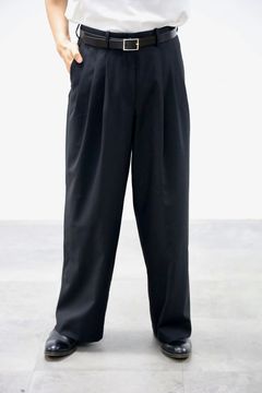 マーカウェア 26SS ワイドトラウザーズTRIPLE PLEATED WIDE TROUSERS(A26A15PT03C)BLACK☆新作発売！