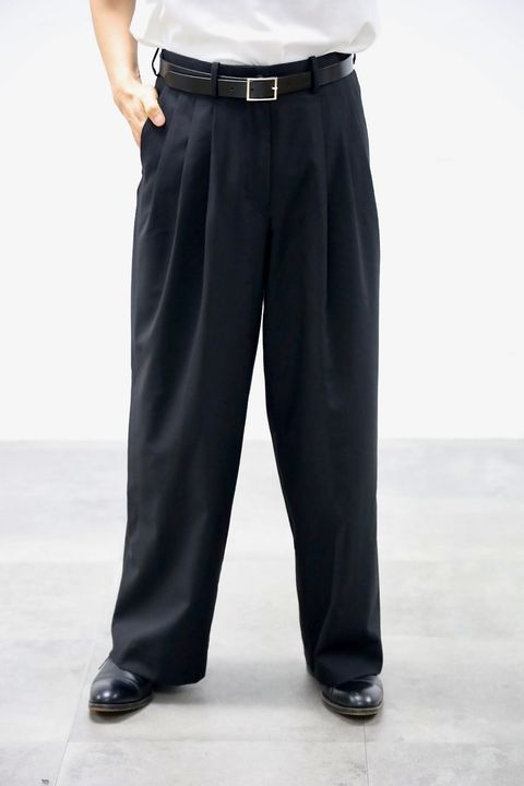 マーカウェア 26SS ワイドトラウザーズTRIPLE PLEATED WIDE TROUSERS(A26A15PT03C)BLACK☆新作発売！