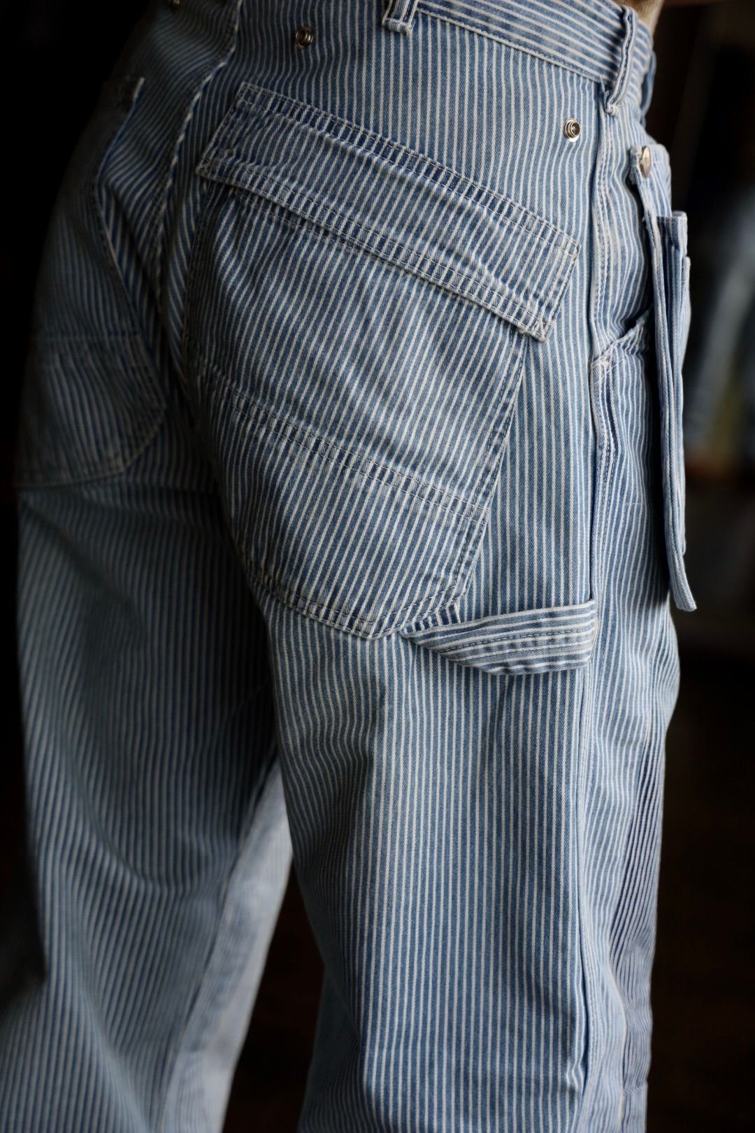 BOW WOW バウワウ HICKORY PAINTER PANTS with SEPARATE APRON(BW251-HPPA)HICKORY STRIPE AGING