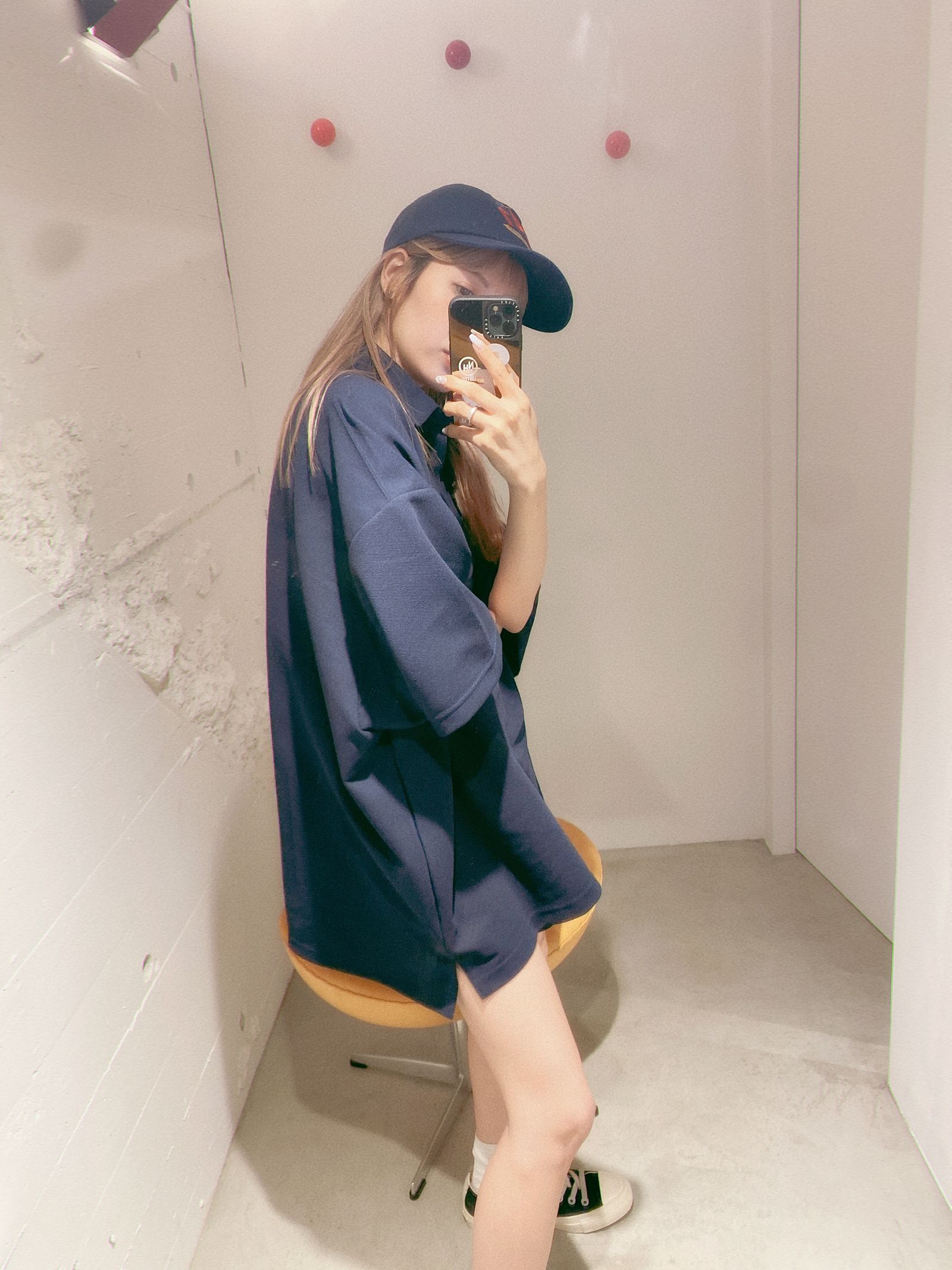 L) SFC BIG RUGGER SHIRT Navy トップス