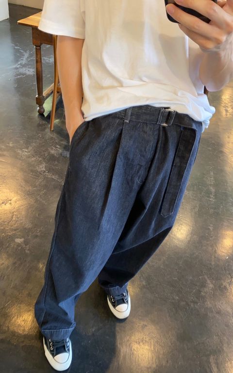 Graphpaper Colorfast Denim Belted Pants"INDIGO"Style.2020.7.21.