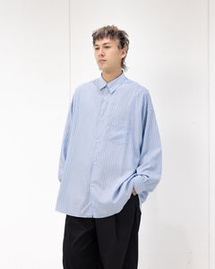 グラフペーパー SIDOGRAS L/S Oversized Regular Collar Shirt(GM262-50027)SAX STRIPE☆6月6日(土)発売！