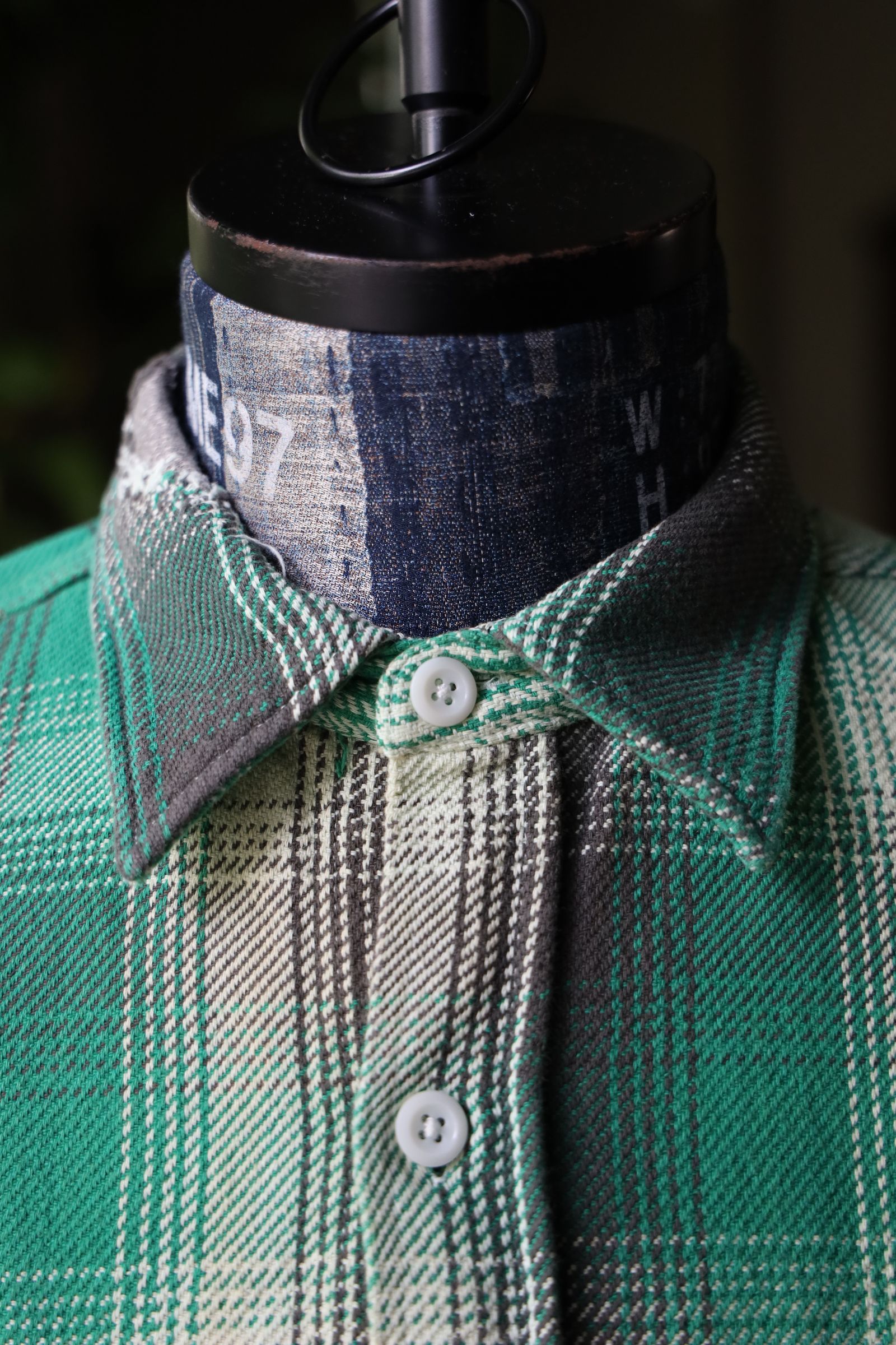 BOW WOW バウワウ HEAVY WEIGHT FLANNEL SHIRTS AGING (BW242-HWFSA)GREEN×WHITE AGING☆10月26日(土)11:00発売！