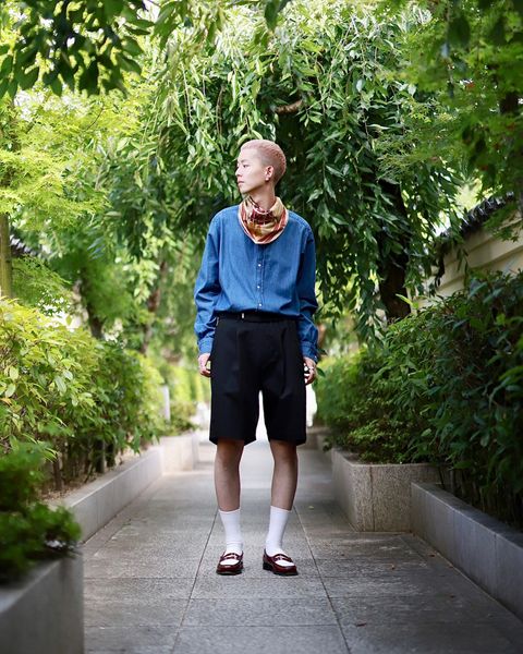 A.PRESSE アプレッセ 23AW Washed Denim shirtスタイル