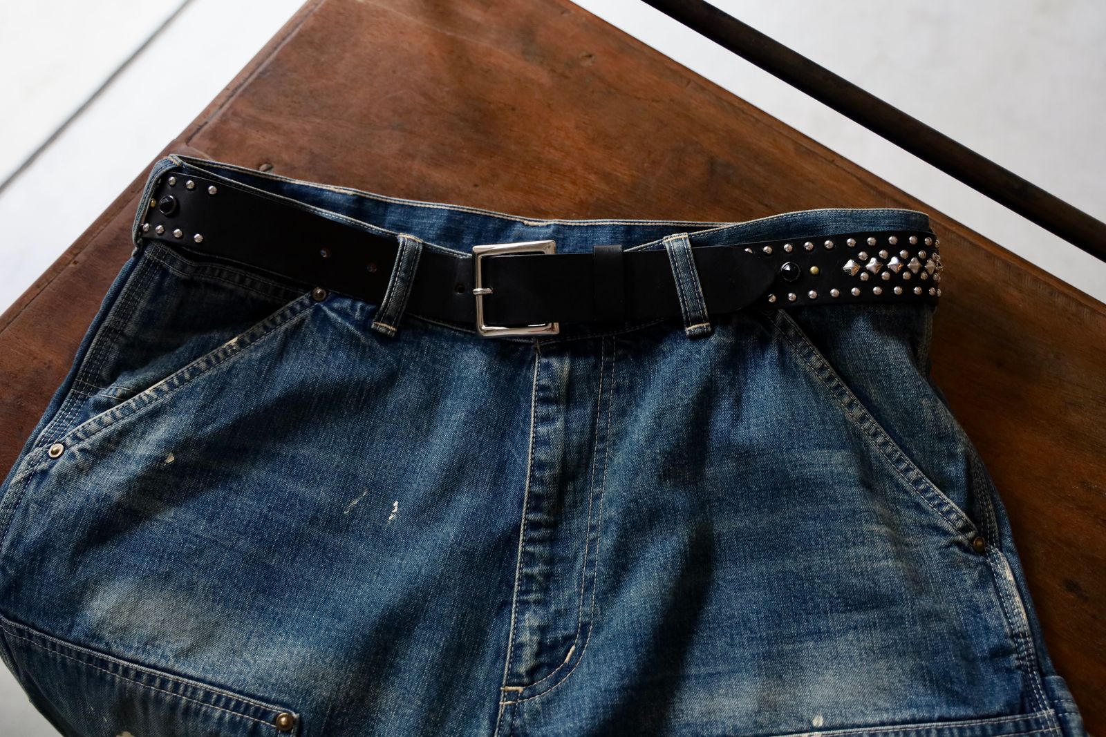 LASTMAN ラストマン大久保篤志 WOLF'S HEAD x LASTMAN STUDDED BELT 35mm
