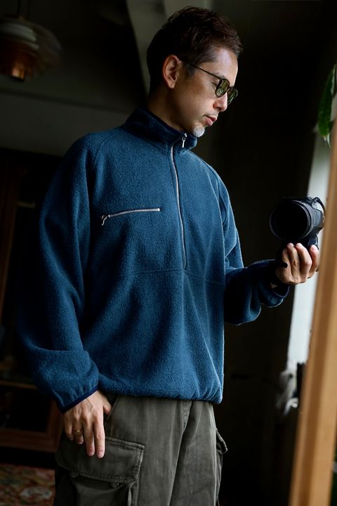 アプレッセ 2026 STYLE2 Vintage Silk Fleece Harf ZIP Jacket(26AAP-01-29)BLUE