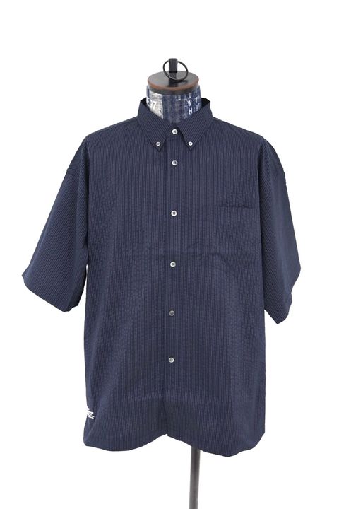 フレッシュサービス SEERSUCKER S/S B.D SHIRT (FSC261-50228)NAVYxBLACK★2月14日(土)発売