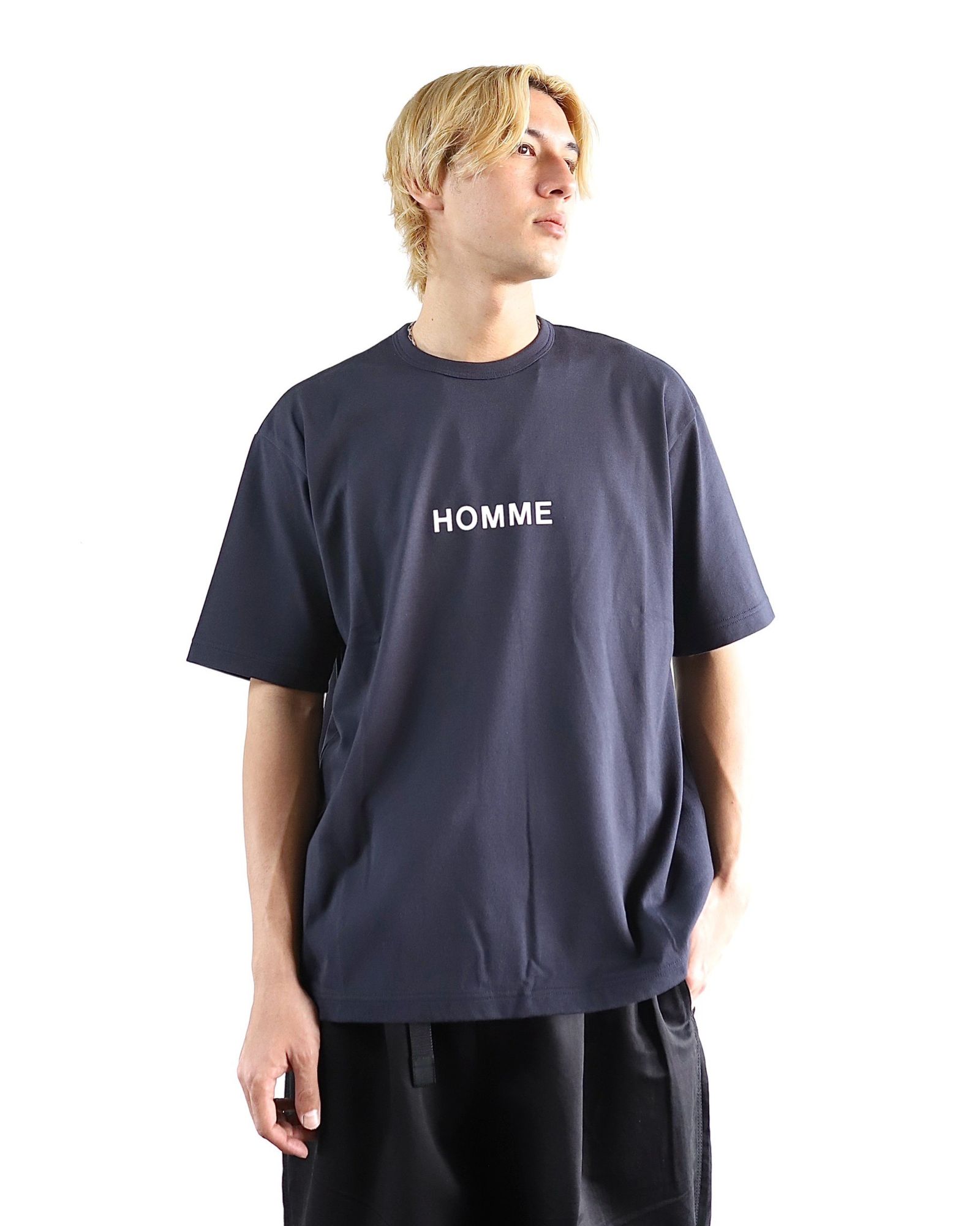 コムデギャルソンオム 24SS ロゴプリントTシャツ(NAVY) style 2024.4.5 