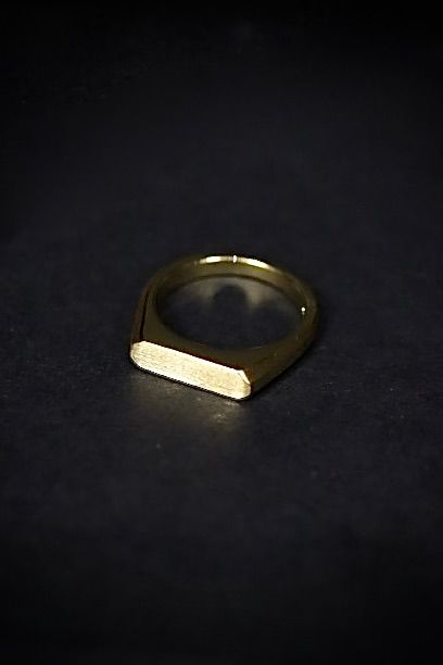 XOLO JEWELRY リング / Signet Ring with Hair Line -Thin-Gold-(XOR120)★新作発売！
