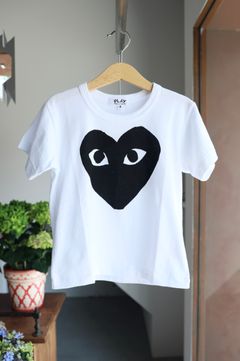 プレイコムデギャルソン キッズ ブラックハートTシャツ (WHITE/BLACK-1) KID'S