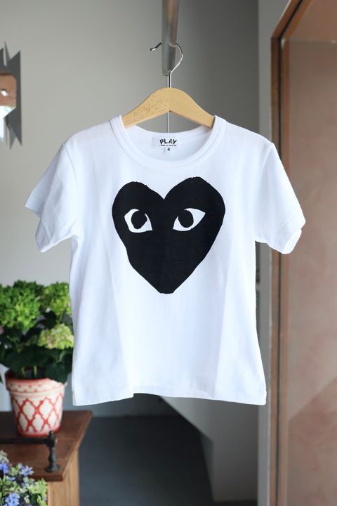 プレイコムデギャルソン キッズ ブラックハートTシャツ (WHITE/BLACK-1) KID'S