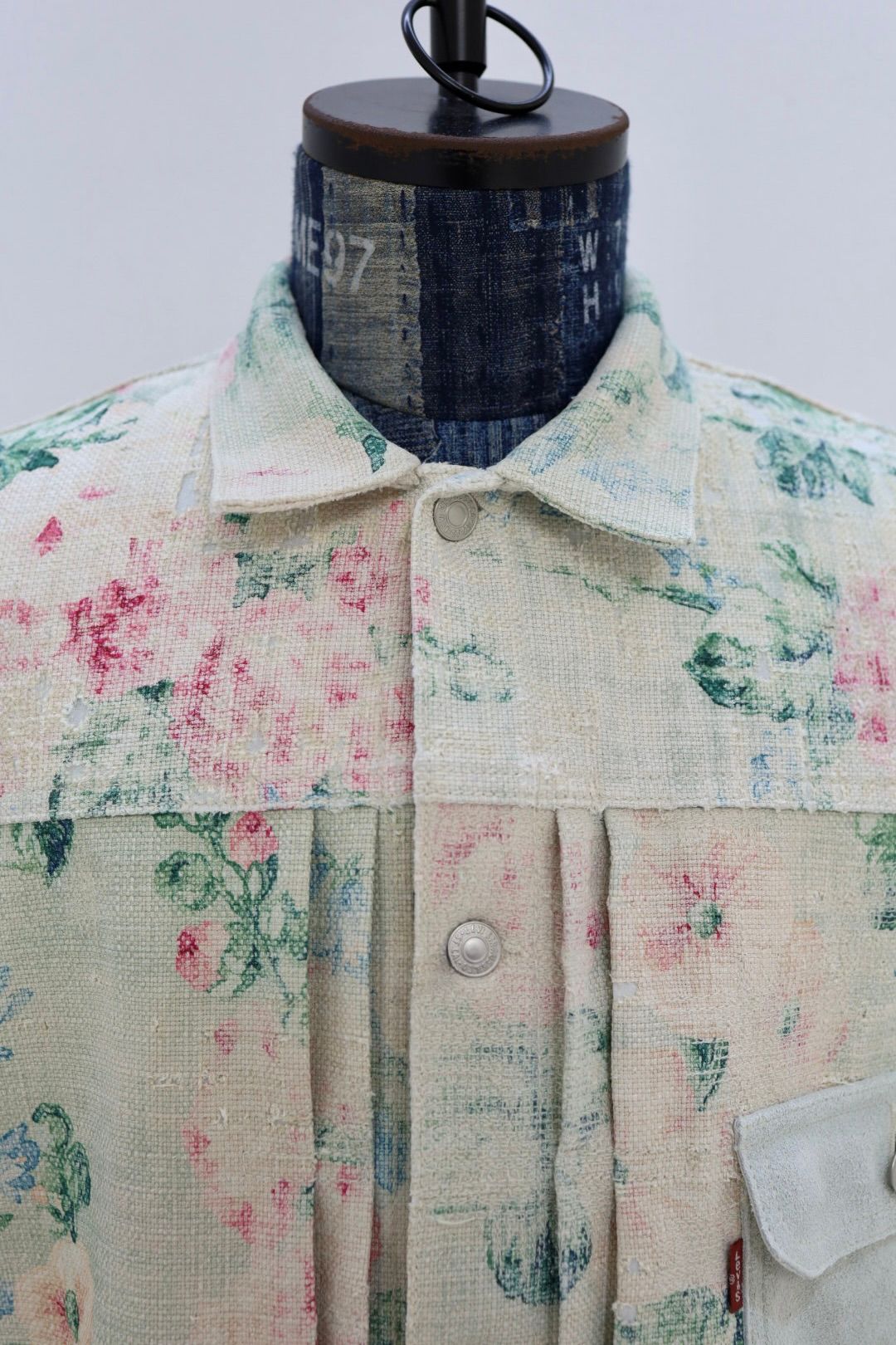 ジュンヤワタナベマン 26SS Levi'sWネーム レーヨンリネン花柄プリント×牛革ジャケット(WQ-J204-051)☆2月6日(金)発売！