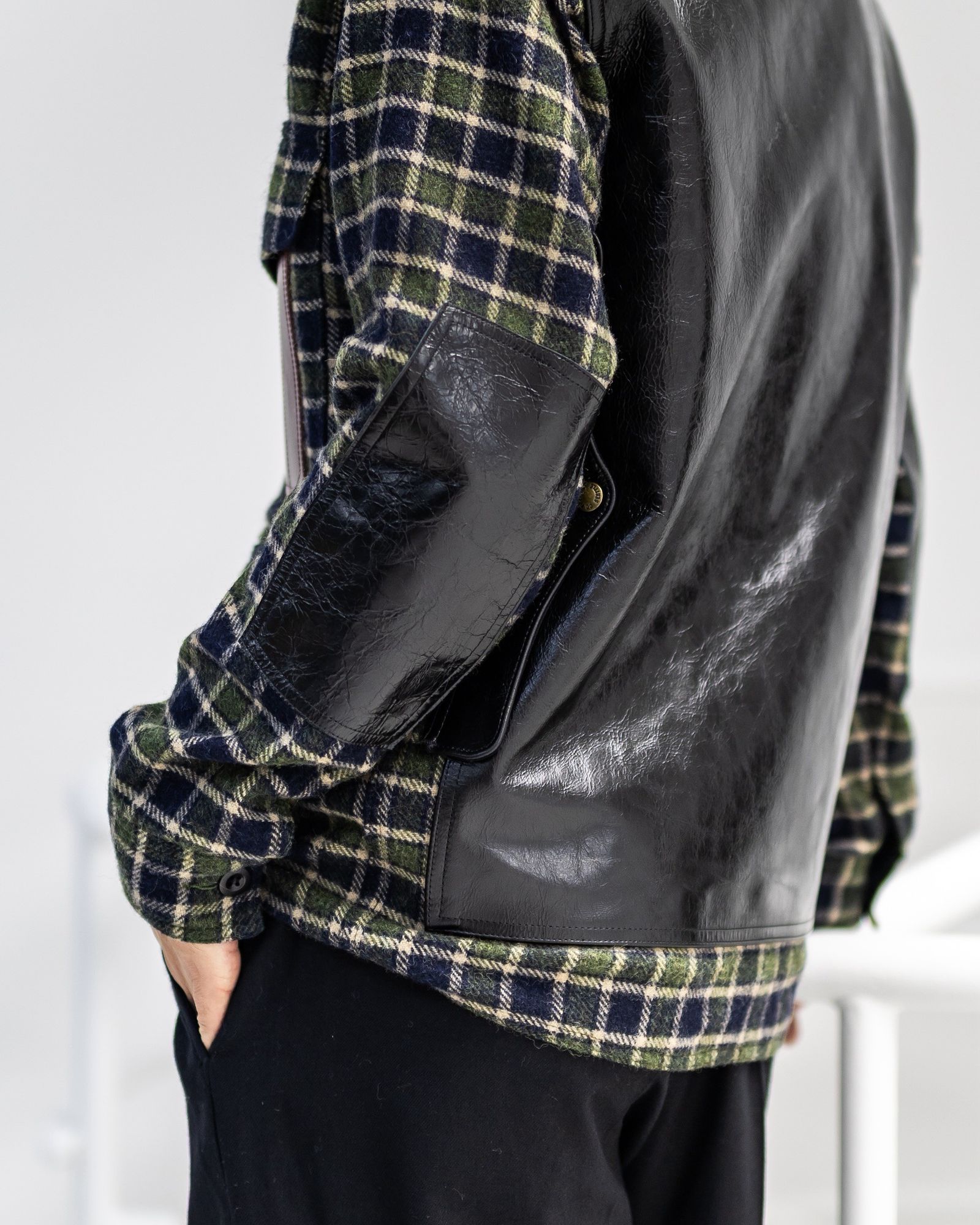 JUNYA WATANABE MAN FILSON Wネーム ウールナイロンチェックレザージャケット 11月1日(土)新作発売！