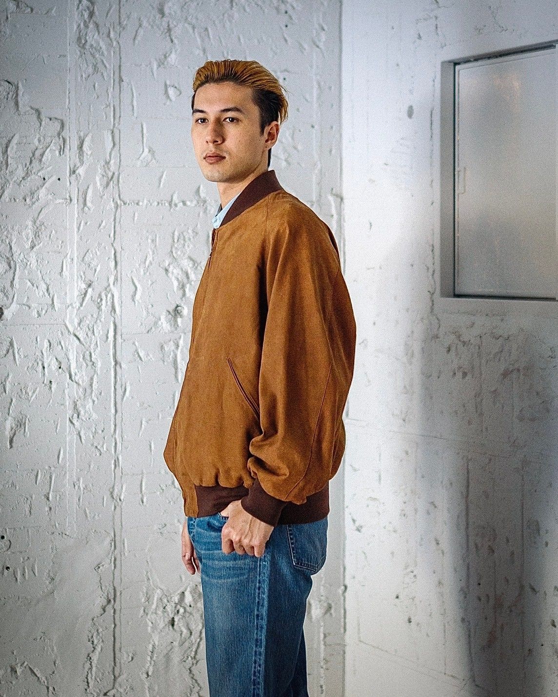 A.PRESSE - アプレッセ Vintage Nubuck leather Rib Blouson
