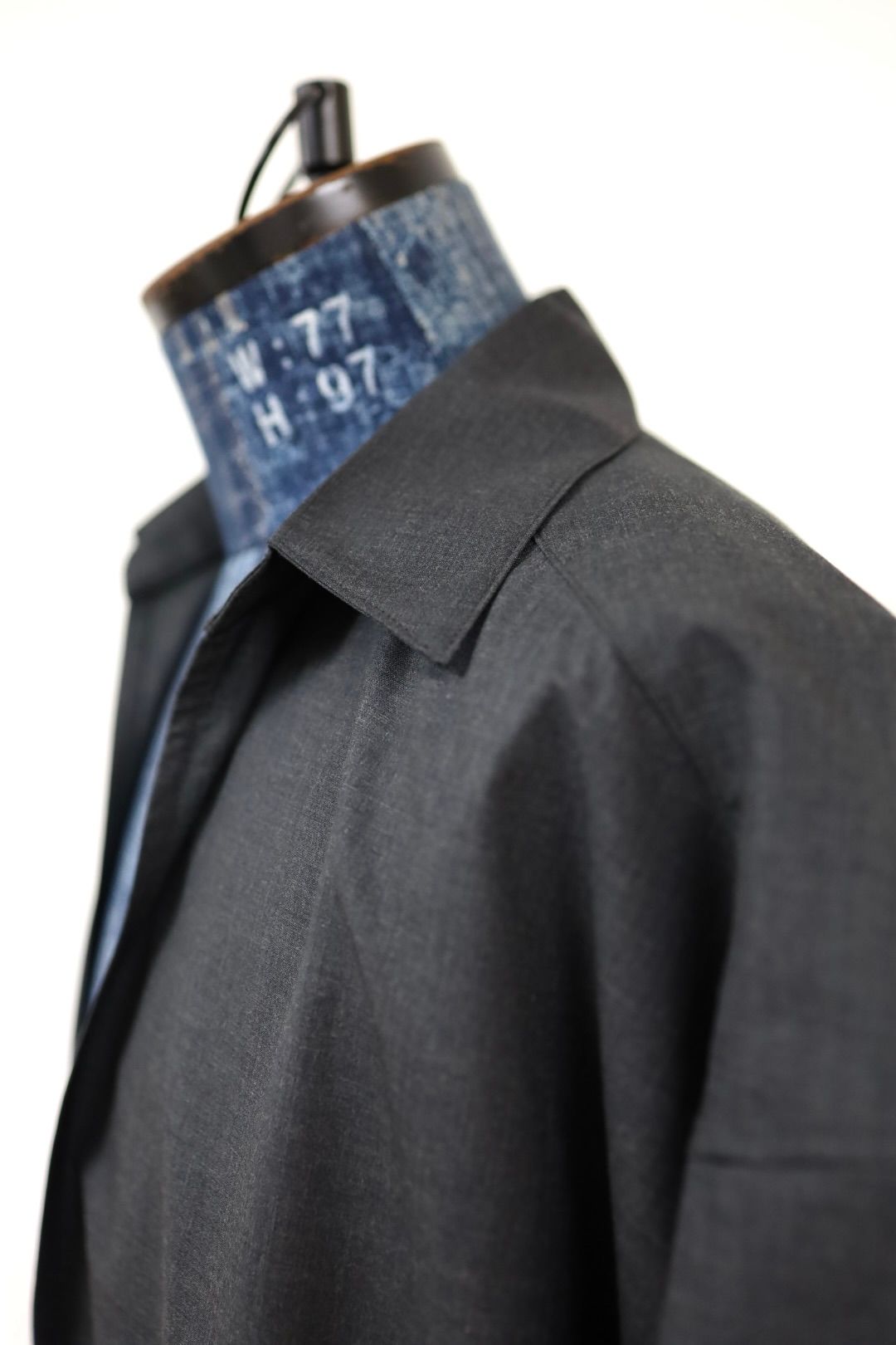 Graphpaper 26SS Fine Wool Heather S/S Skipper Shirt(GU261-50321)CHARCOAL☆2月21日(土)発売！