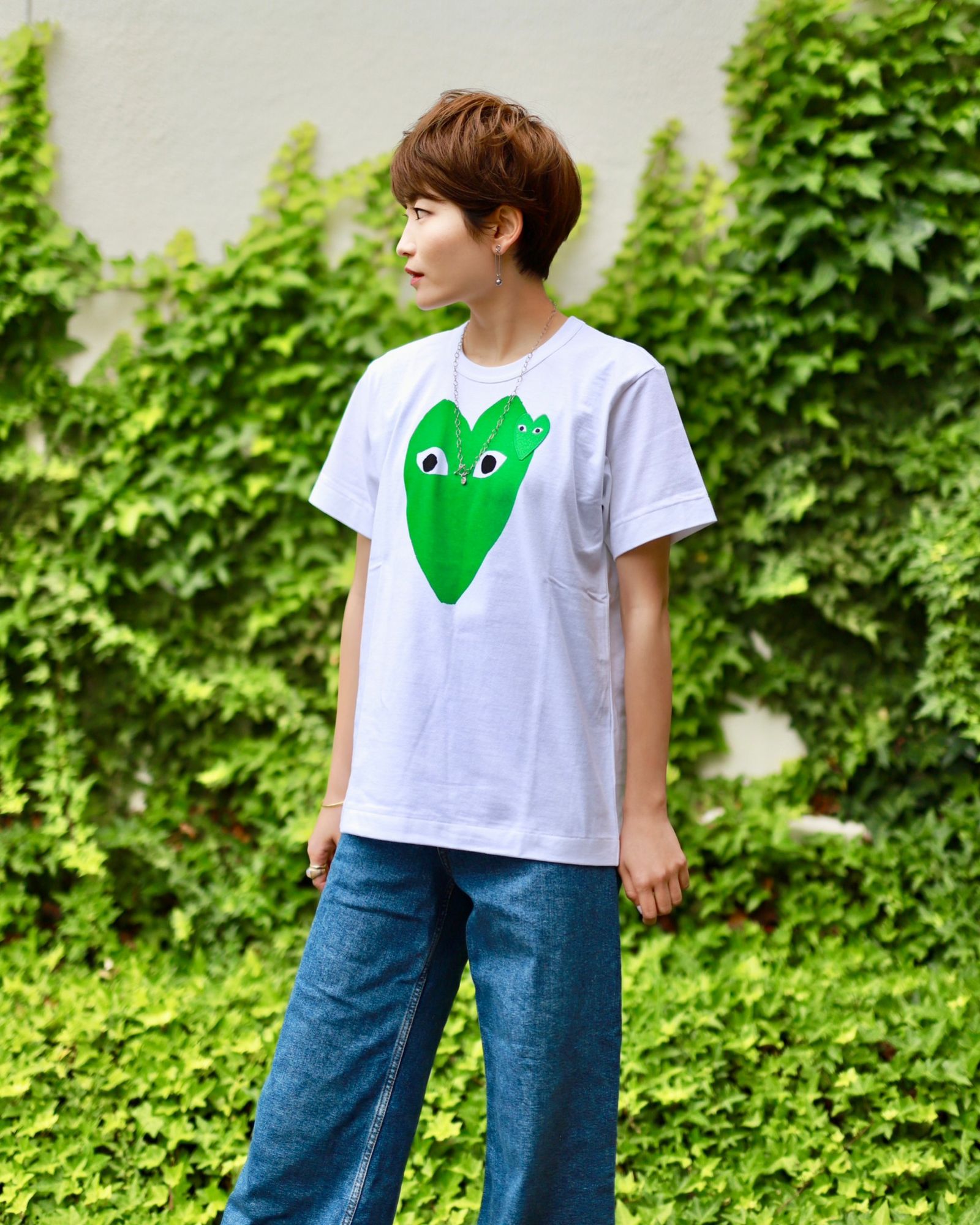 PLAY COMME des GARCONS - プレイコムデギャルソン グリーンハートTシャツ GREEN  HEART(WHITE)☆7月1日(月)発売！ | mark