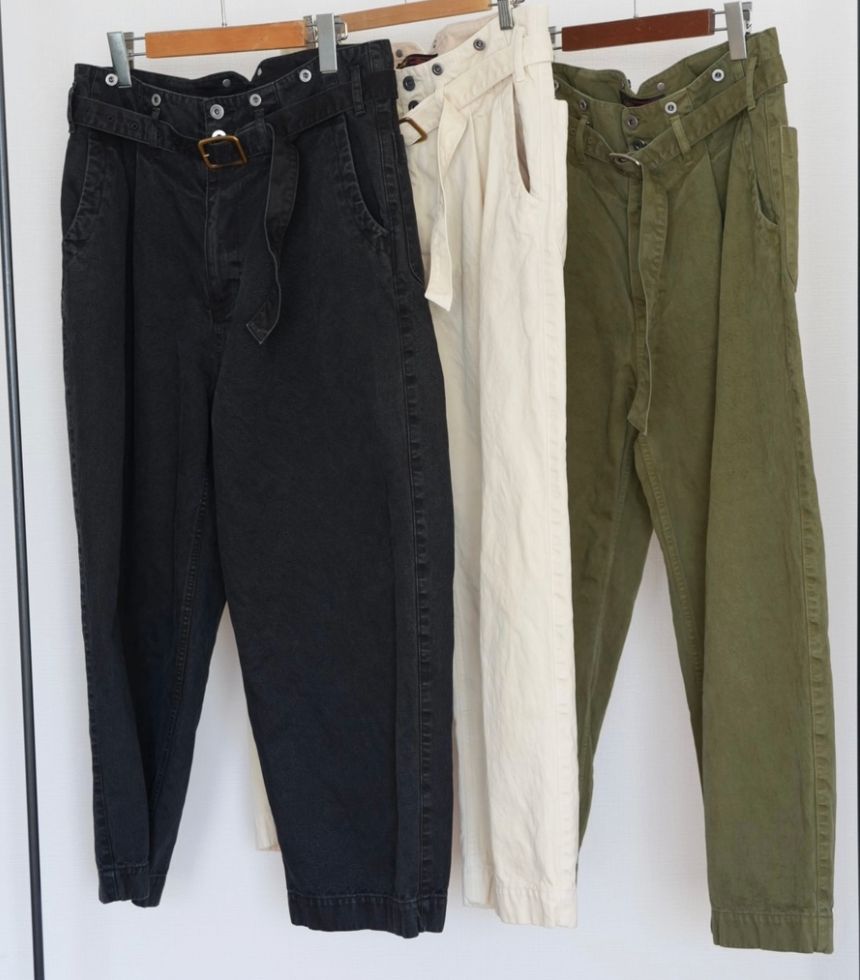 Gurank グランク 26SS ベルテッドパンツ CH belted work pants (2607HB) BLACK★新作発売！