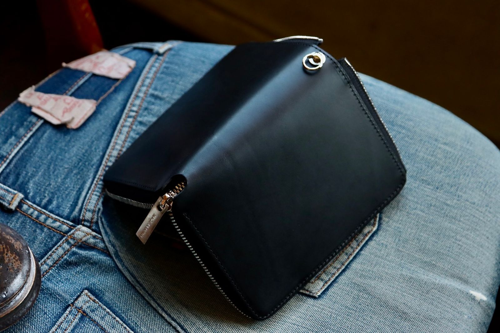 ヨウジヤマモト24SS THICK NATURAL FASTENER WALLET S(HS-A01-763-1)BLACK