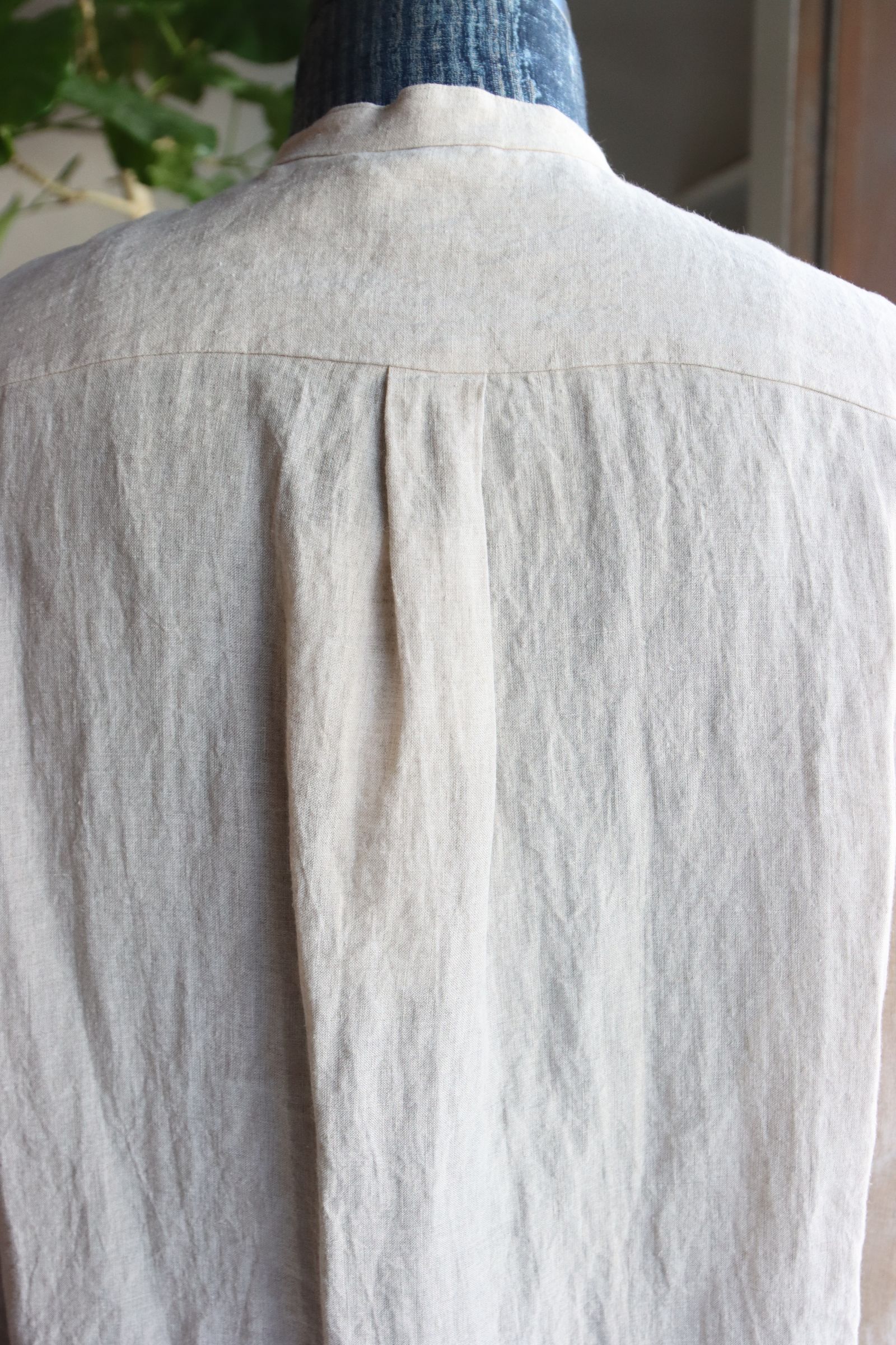 blurhms 25FW Linen Band-collar Shirt(BHS25F021)natural