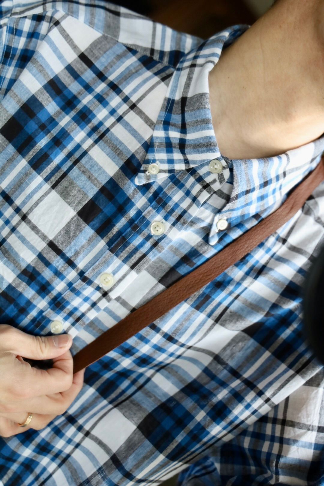ファウンダ 25SS PULLOVER SHIRT(015FD251010)BLUE/WHITE