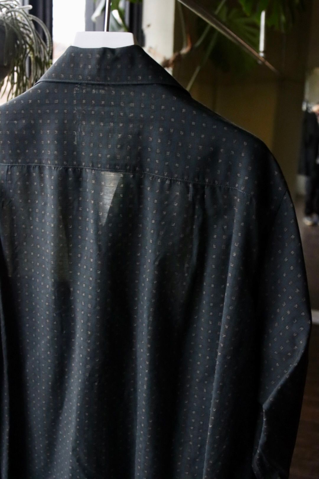 ヨーク24SS PIXEL LOW PLAID OPEN COLLAR SHIRT(YK24SS0654SH)NAVY