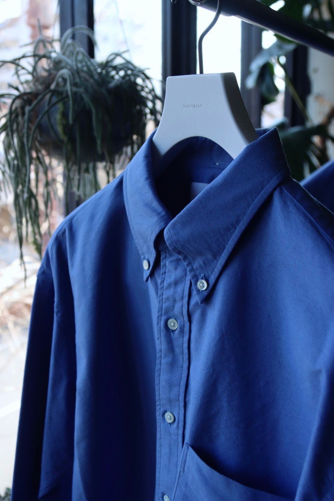 グラフペーパー24SS Oxford L/S B.D Box Shirt (GM241-50020B) SAX
