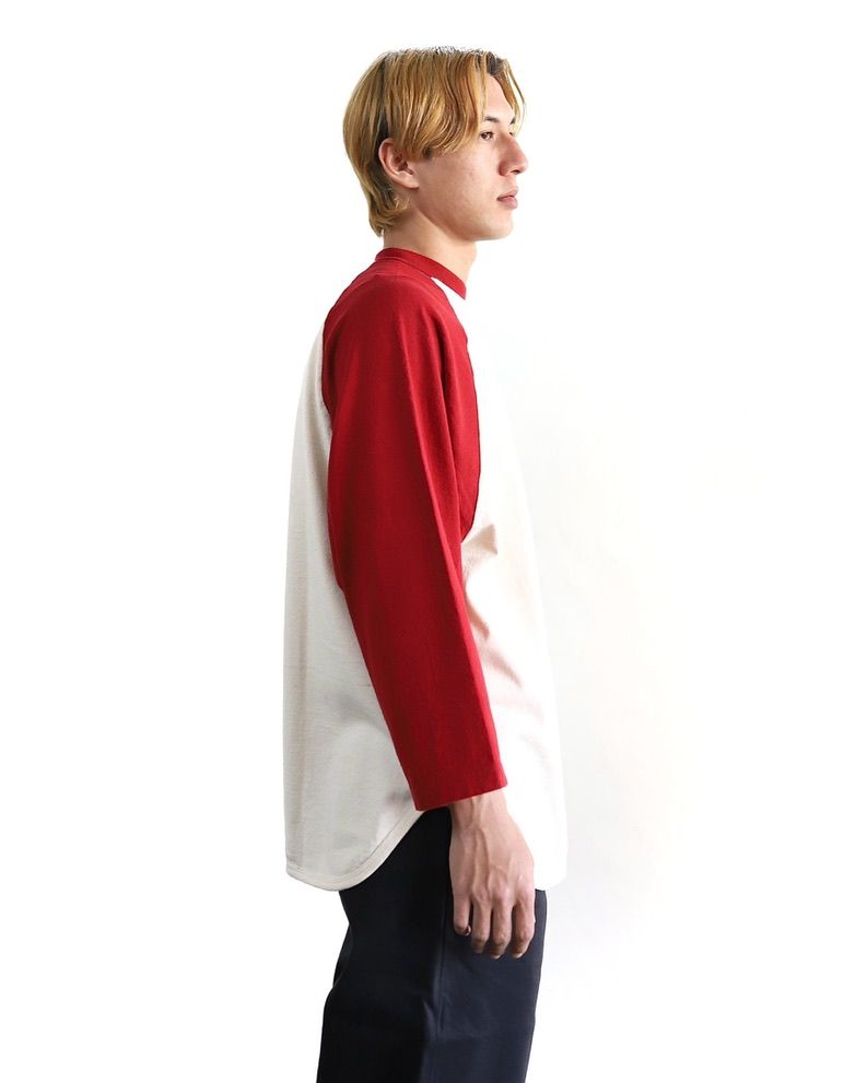 blurhms - ブラームス 24SS Co/Silk Nep Baseball Raglan Tee