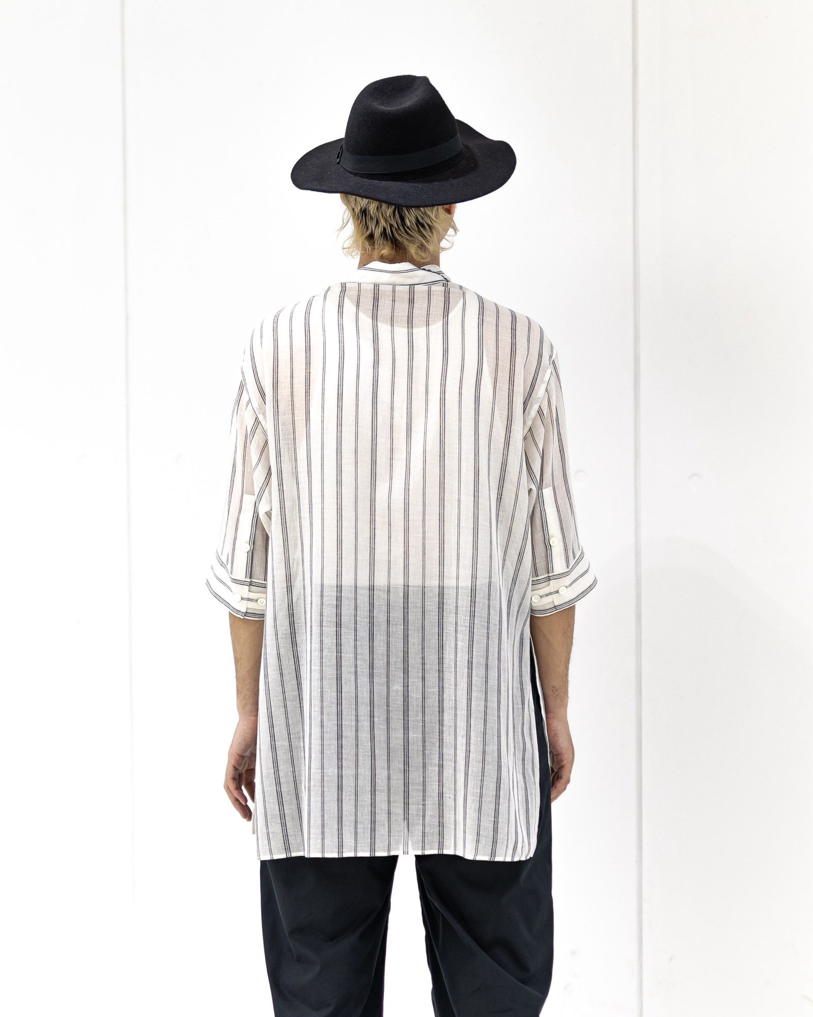 Yohji Yamamoto シアーストライプ レギュラーカラーシャツ (HK-B51-058-1)OFF WHITE☆新作発売！