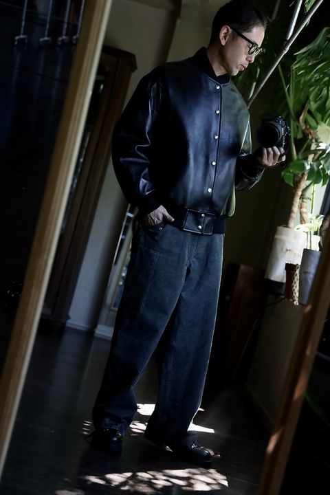 A.PRESSE Leather Award Jacketスタイル.2024.8.10.