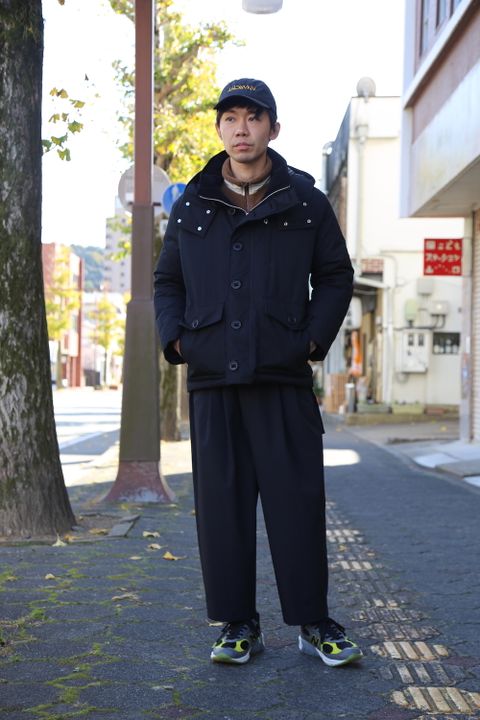 COMME des GARCONS HOMME 綿ナイロンウェザー×綿コーデュロイブルゾン"BLACK"Style.2020.11.21.