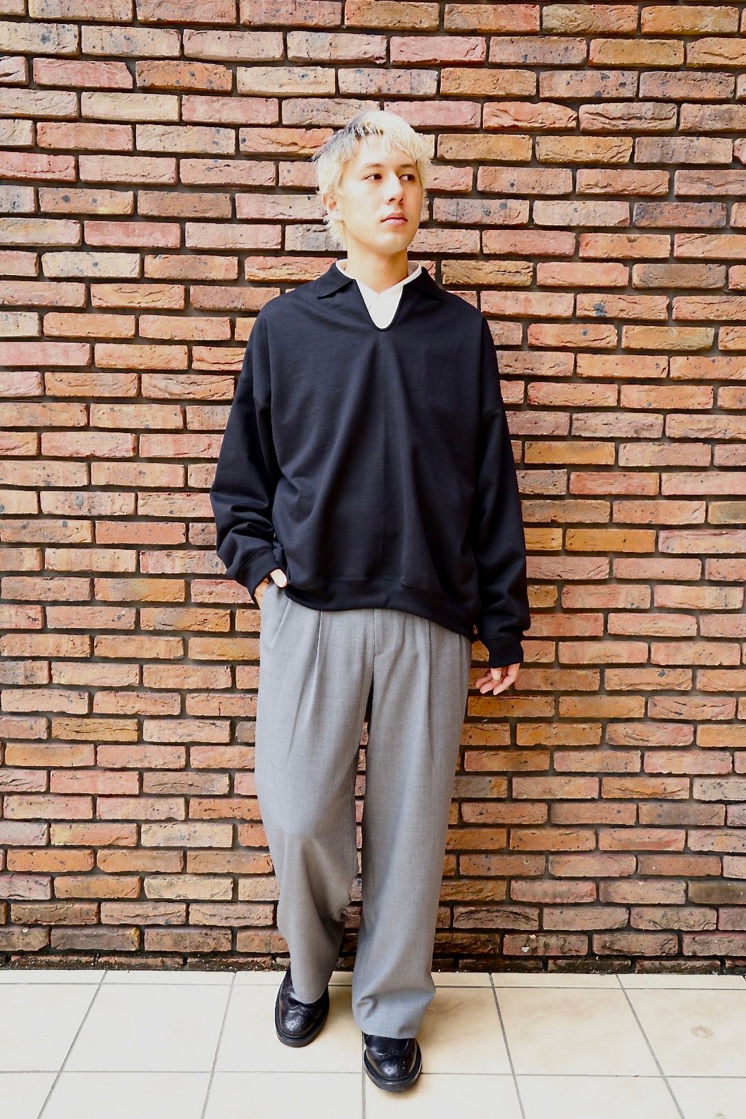 marka マーカ 26SS TWO TUCK MILITARY TROUSERS -RECYCLED POLYESTER NON-MULESED WOOL GABARDINE-(M26A06PT01C)GRAY☆新作発売！