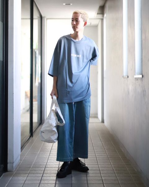 COMME des GARCONS HOMME コムデギャルソンオム 23AW 綿天竺ロゴプリントTシャツスタイル
