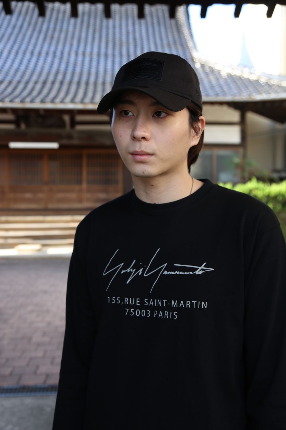 Yohji Yamamoto FW20 長袖 コットン Tシャツ シグネチャーロゴ パリ