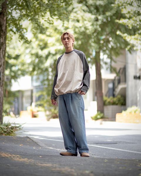 イズネス BALLOON RAGLAN LONG SLEEVE T SHIRT style