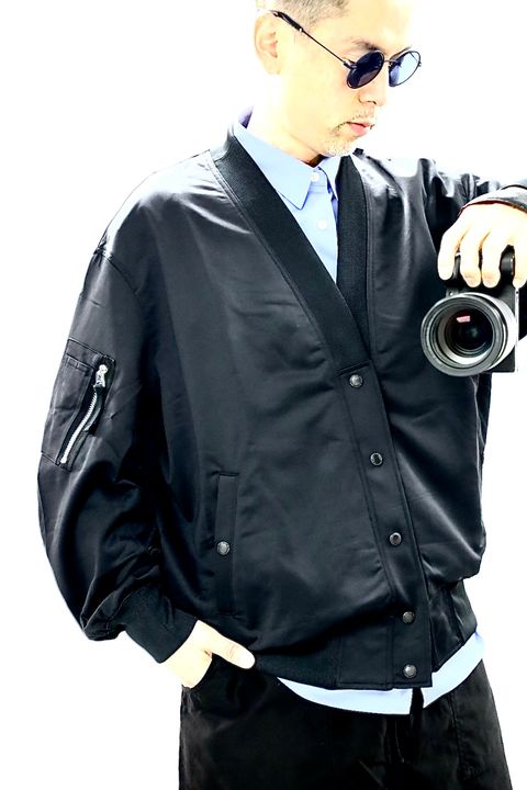 COMME des GARCONS HOMME 26SS 綿ナイロン裏毛ジャージカーディガンスタイル