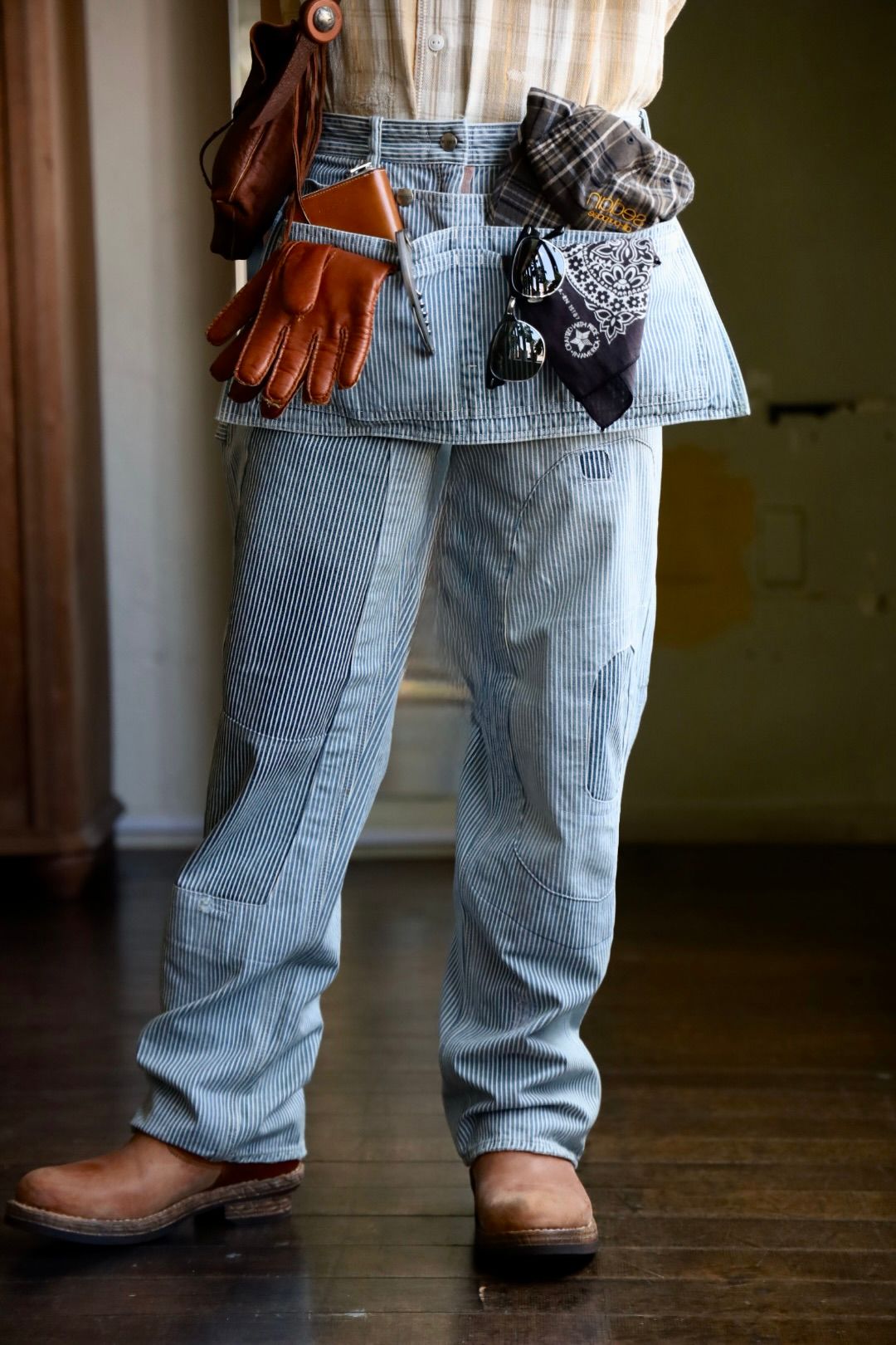 BOW WOW HICKORY PAINTER PANTS with SEPARATE APRONスタイル.2025.4.12.
