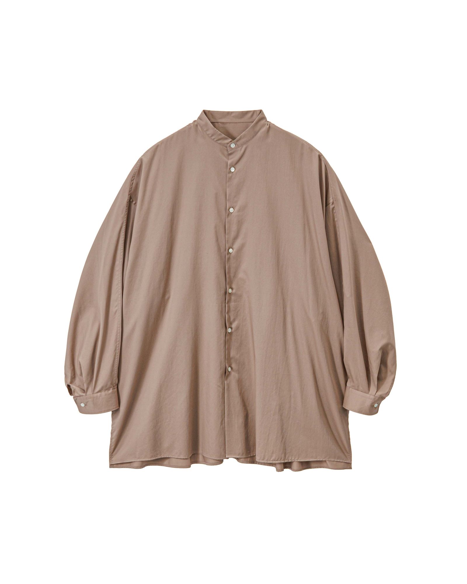 グラフペーパー Women's 26SS  Silicon Poplin Deep Slit Band Collar Shirt(GL261-50184)TAUPE☆2月28日(土)発売！