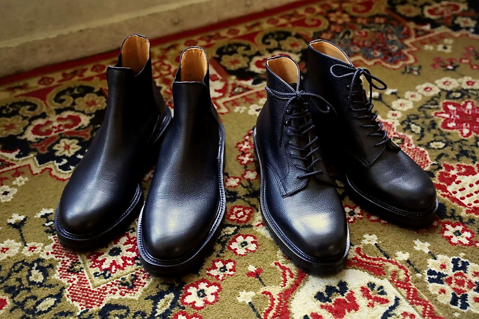 FOOTWORKSフットワークス サイドゴアブーツ Side Gore Boots in Grain Leather(F03-0001_M)BLACK☆新作発売！