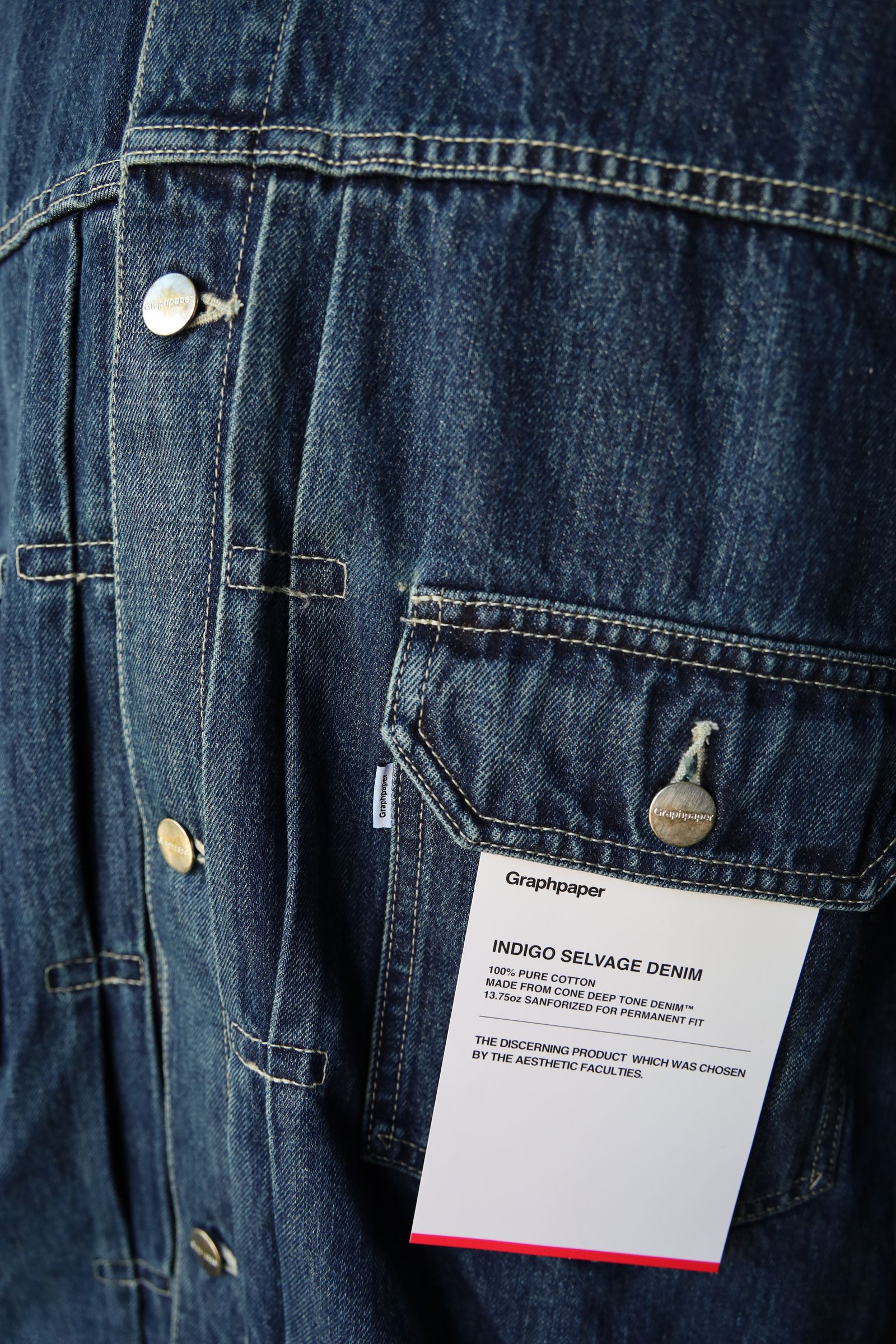 グラフペーパー 25AW Selvage Denim Jacket(GU253-20054DB)INDIGO_DARK FADE